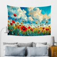 thumbnail image 7 of field of flowers clouds impressionism Tapestry Wall Hanging,  for Bedroom Living Room Dorm, Tapestry Suitable for hanging for decorative wall hanging, decorative bedroom, living room decoration, 7 of 7