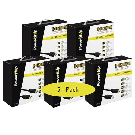 Power It Up 50ft. HDMI v2.0 Cable with Ethernet  - Package of 5 Cables