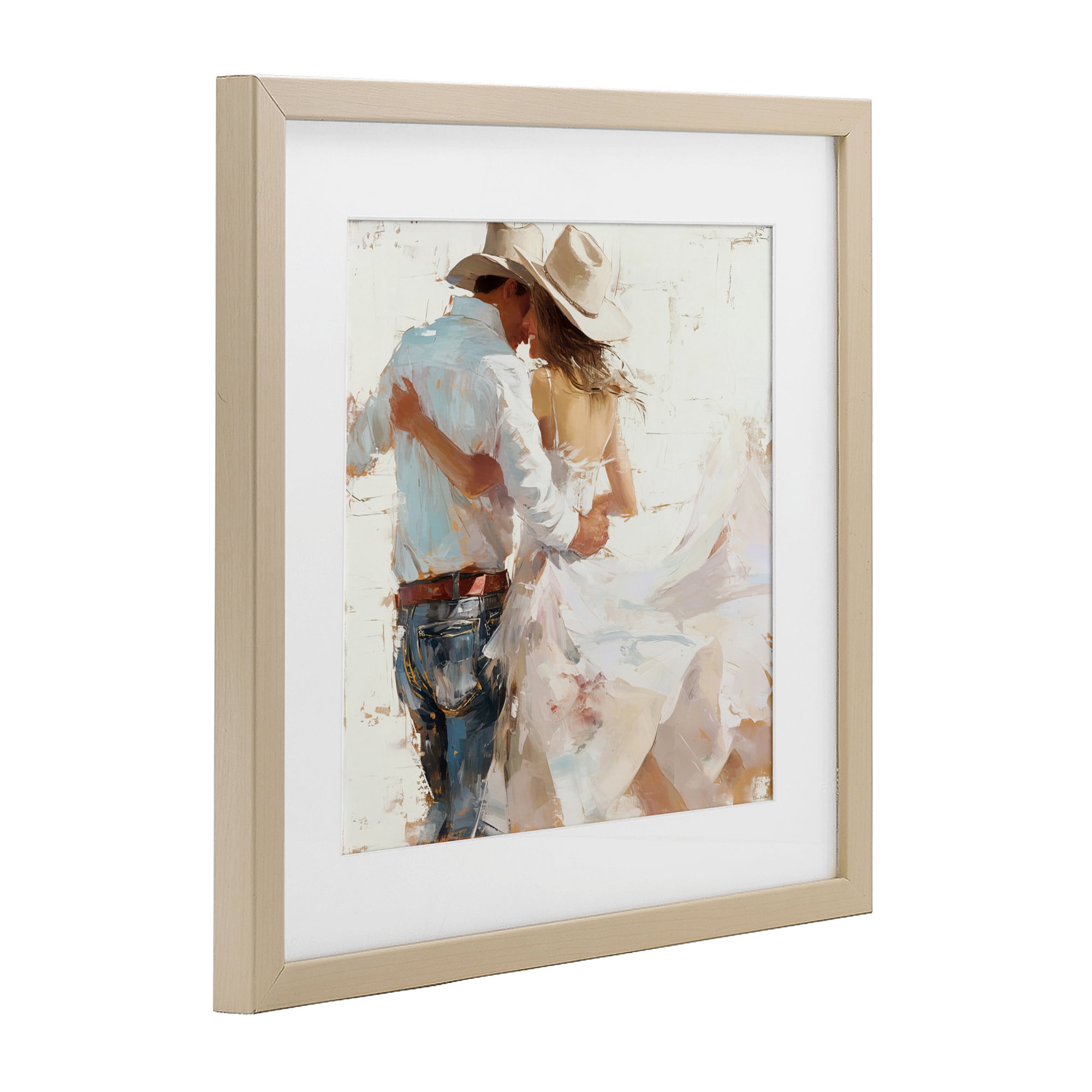 Stupell Industries Cowgirl Romance Couple Birch Framed Print Under Glass, design by Tina LeCour