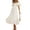 White, variant on Women's Off Shoulder Midi Dress with Short Puff Sleeves Smocked Ruched Bodice True Midi Length 95% Polyester 5% Spandex