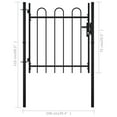 thumbnail image 6 of vidaXL Fence Gate Border Fencing Metal Fence Post with Spear Top Double Door, 6 of 13