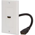 thumbnail image 1 of Buyer's Point HDMI Wall Plate [UL Listed] with 6-Inch Pigtail Built-In Flexible Hi-Speed HDMI Cable with Ethernet, 2-Piece Decora, Single Outlet Port Insert, Perfect for Home Theater Systems(White), 1 of 6