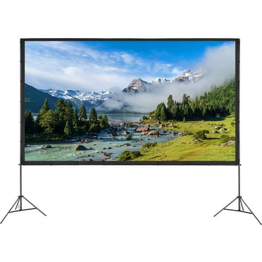 SKYSHALO Projection Screen Kit, 150" 16:9 HD Outdoor Cinema Display with Stable Stand, Smooth Viewing Surface for Home Theater, Backyard Films, Includes Tripods & Portable Bag