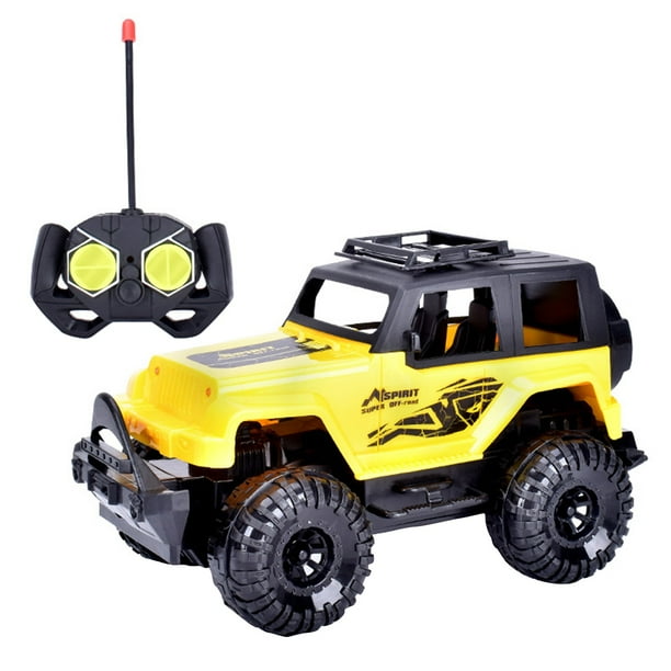 Voiture télécommandée, voitures pour garçons, camion télécommandé, voiture  télécommandée pour enfants de 4, 5, 6, 7, 8 ans, voitures Jeep, cadeaux  pour enfants de 4 à 8 ans, intérieur et extérieur, jaune, échelle 1:43