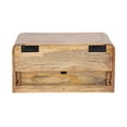 thumbnail image 3 of Kate and Laurel Kato Transitional Wood Floating Side Table with Drawer, 18 x 10 x 9, Natural Brown, Modern Wooden Floating Nightstand for Bedroom Bedside Table, 3 of 10