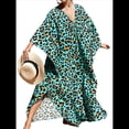 thumbnail image 3 of Vestido Caftán con Estampado Animal para Mujer, Talla Grande, para Playa, Verano 2025 Leopardo Azul Talla Única, 3 of 10