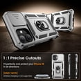 thumbnail image 5 of KOMI Compatible for iPhone 16e Case with Screen Protector - Slide Camera Cover Protective Phone Case with Ring Stand, Heavy Duty Shockproof Rugged Bumper for iPhone 16e Accessories, 5 of 5