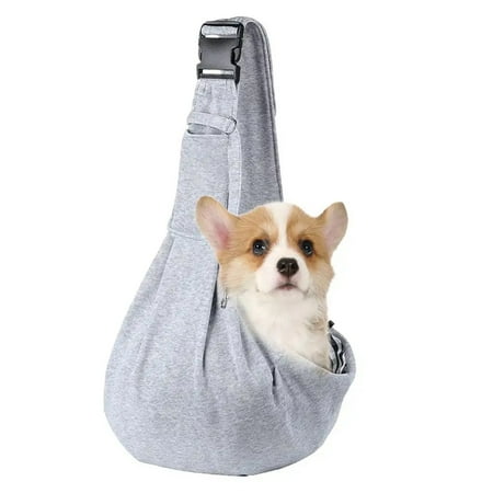 Small pet sling holder  hands-free reversible pet paper plastic bag  handbag  dog and cat sling holder  easy and portable