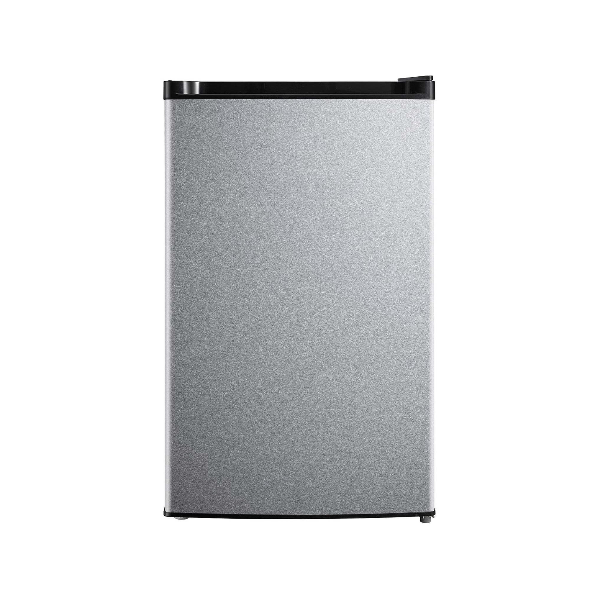 Mainstays 4.4 cu ft Compact Refrigerator, Single Door Mini Fridge, Stainless Steel Look