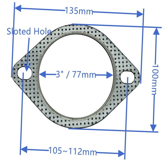 LEEYNEER High-temperature sealing gasket for two-hole -shaped graphite sprinted plate muffler of automotive exhaust pipe