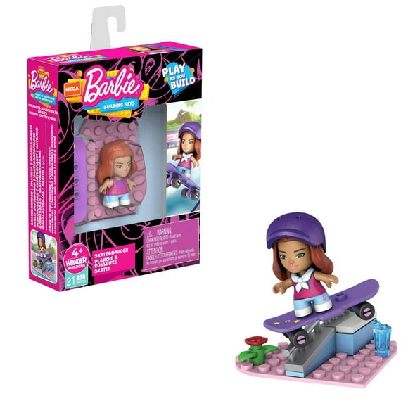Mega Construx Barbie Skateboarder Toy Building Set (21 Pieces)