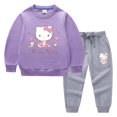 thumbnail image 3 of Conjunto de Sudadera con capucha de cuello redondo de Hello Kitty, nueva ropa para niños, pantalones de manga larga con bonitos dibujos, traje de algodón para bebé de dos piezas, 3 of 5
