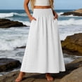 thumbnail image 2 of MuXiKeJi Clothes Women's Long Maxi Skirt Boho Cotton Lace Trim Flowy Ruffle Skirts 2026 Trendy Beach Vacation Outfits, 2 of 6
