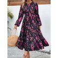 thumbnail image 6 of Jaimenalin Women'S Long Sleeve Maxi Dress Chiffon Guest Dresses Floral Dress Black XL, 6 of 8
