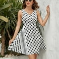 thumbnail image 3 of Palestinian Hatta Kufiya Folk Pattern Sleeveless Dress Women Summer Evening Dresses Ladies Sundress, 3 of 7