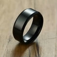 thumbnail image 4 of 8mm Black Polished Smooth Band 316L Stainless Steel Men's Wedding Ring Size 5-13, 4 of 7