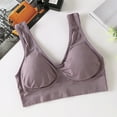 thumbnail image 2 of Bigersell Sports Bras Women Plus Size Padded Bra Solid Wireless Bras No Underwire Solid Color Ladies Bralette Yoga Workout Bra Underwear Pull On Everyday Bras Brown 6XL, 2 of 3