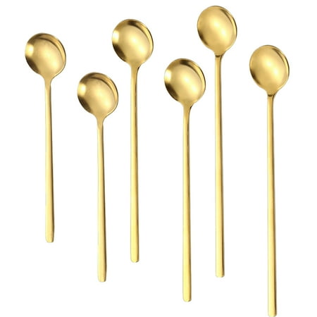 

Long-handled ice tea spoon cocktail stir spoons stainless steel coffee spoons Set of 6