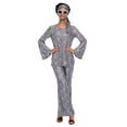 thumbnail image 4 of BOOMNY Halloween 70S Women Disco Outfit Hippie 7Pcs Sequin Top Bell Bottoms With Accessories Sets Shiny Stage Performance Partywear, 4 of 5