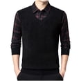 thumbnail image 1 of Blusa y camisa de manga larga con cuello vuelto para hombre, moda informal, color liso, sin capucha, dos piezas falsas, suéter de manga larga, abrigo de poliéster para hombre, 1 of 4