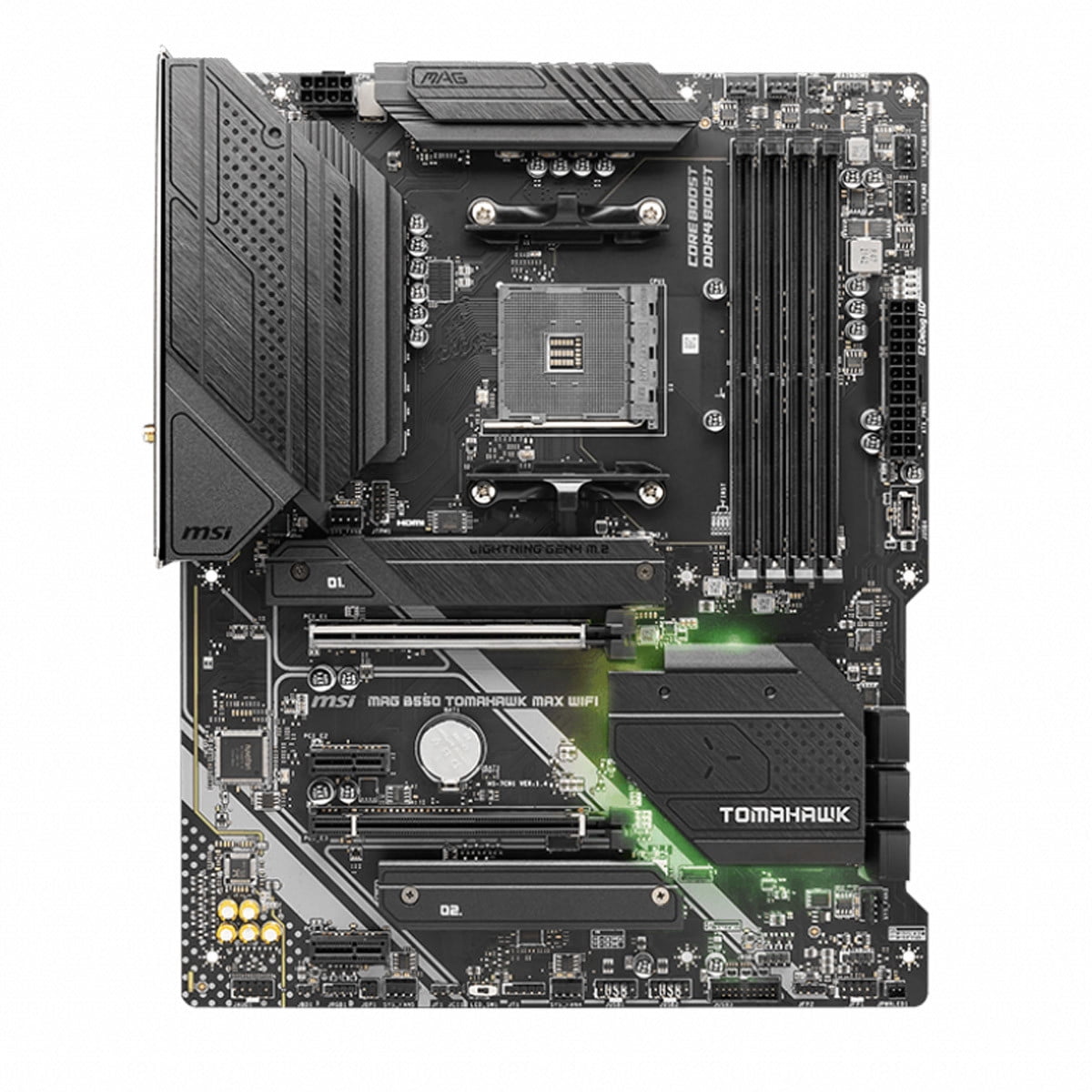 MSI MAG B550 Tomahawk MAX WiFi Gaming Motherboard (AMD AM4, DDR4, PCIe 4.0, SATA 6Gb/s, M.2, USB 3.2 Gen 2, HDMI/DP, ATX, Wi-Fi 6E, AMD Ryzen 5000 Series Processors)