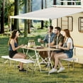 thumbnail image 5 of Riedhoff 6'x 0.91' Folding Outdoor Benches Set of 2 , Plastic & Metal Frame, Carrying Handle, White, 5 of 8