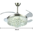 thumbnail image 3 of Miumeov 36 inch Crystal Ceiling Fans with LED Lights 36 Inch Ceiling Fan with Remote Crystal Chandelier Fans with Retractable Blades,3 Color-Change 3 Speeds Invisible Fan Lights, 3 of 7