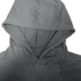 thumbnail image 4 of Pullover Long Sleeve Hoodies for Men Drawstring Lightweight Tight Fit Gym Sweatshirt with Pocket Solid Color Basic Sport Tops, 4 of 7