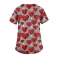 thumbnail image 5 of Valentines Day Scrub Tops for Women Plus Size Hoilday V Neck Cute Love Hearts Graphic Scrub Shirts Casual Short Sleeve Scrubs Medical Nurse Workwear Nursing Uniform with Pockets Red 2XL, 5 of 5