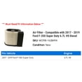 thumbnail image 2 of Air Filter - Compatible with 2017 - 2019 Ford F-350 Super Duty 6.7L V8 Diesel 2018, 2 of 2