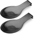 thumbnail image 1 of 2 x Spoon Ladle Holders Rests Black Stainless Steel for Spatula Cooking Utensil Tool, 1 of 5