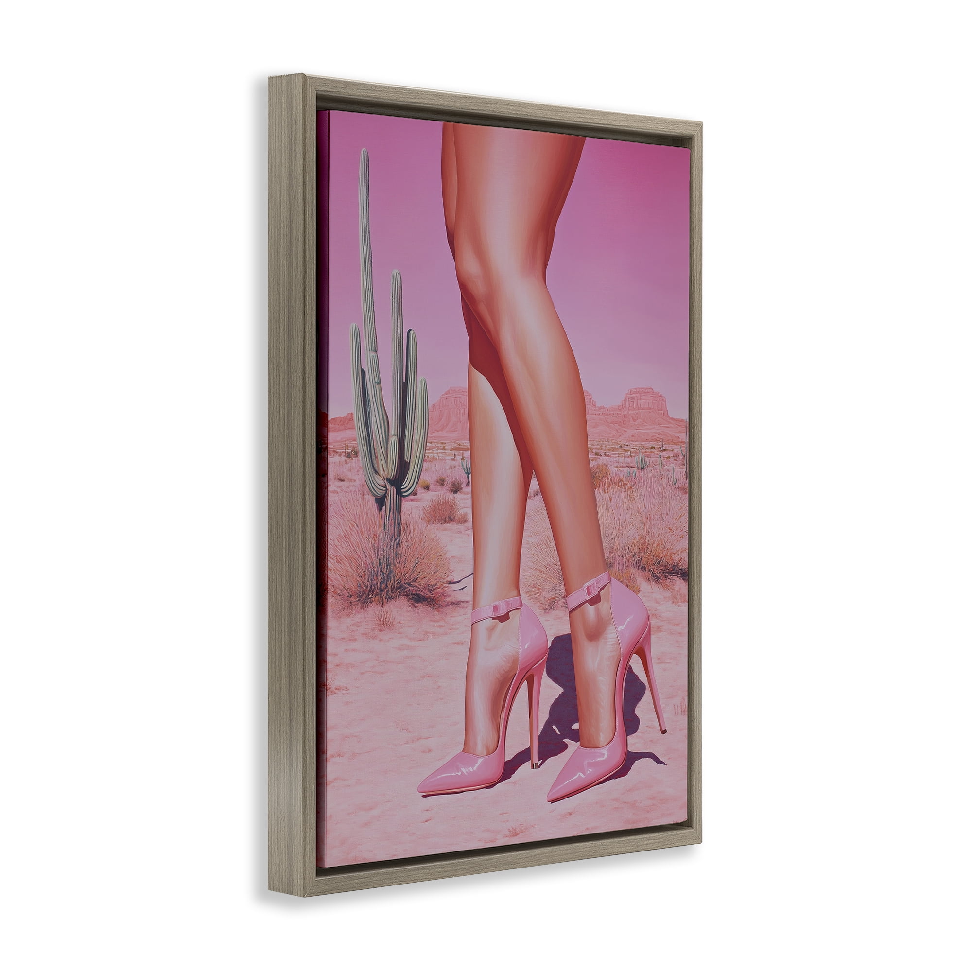 Stupell Industries Desert Heels Cowgirl Brown Framed Floater Canvas Wall Art, design by Heidi Kuntz
