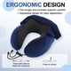 thumbnail image 4 of Almohada de Cuello de Viaje con Capucha Grande para Avión, Almohada de Espuma Viscoelástica Lavable, Azul Marino, 4 of 7