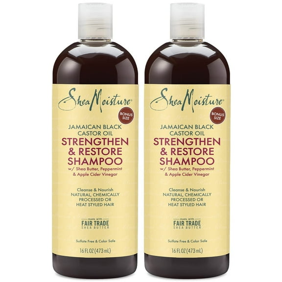 SheaMoisture Jamaican Black Castor Oil Replenishing Shampoo 16 oz pack of 2
