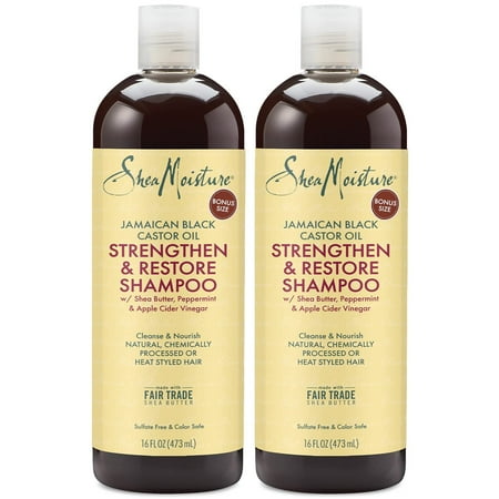 SheaMoisture Jamaican Black Castor Oil Replenishing Shampoo 16 oz pack of 2