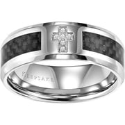 Men's Jonas Diamond Accent Stainless Steel Wedding Band, 8mm