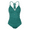 Deep Emerald, variant on Women's One Piece Swimsuits V Neck Hand-Braid Macrame Ruched Slimming Tummy Control Bathing Suit