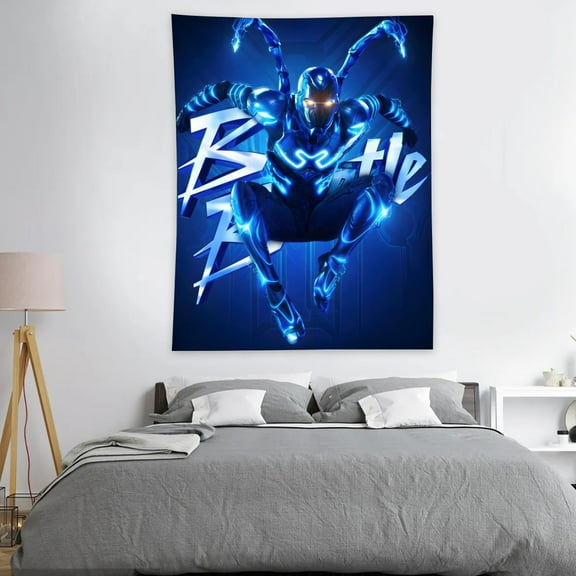 Tapestry Blue Beetle Wall Hanging Decor for Bedroom Wall Art Funny Home Decoration 30x40in