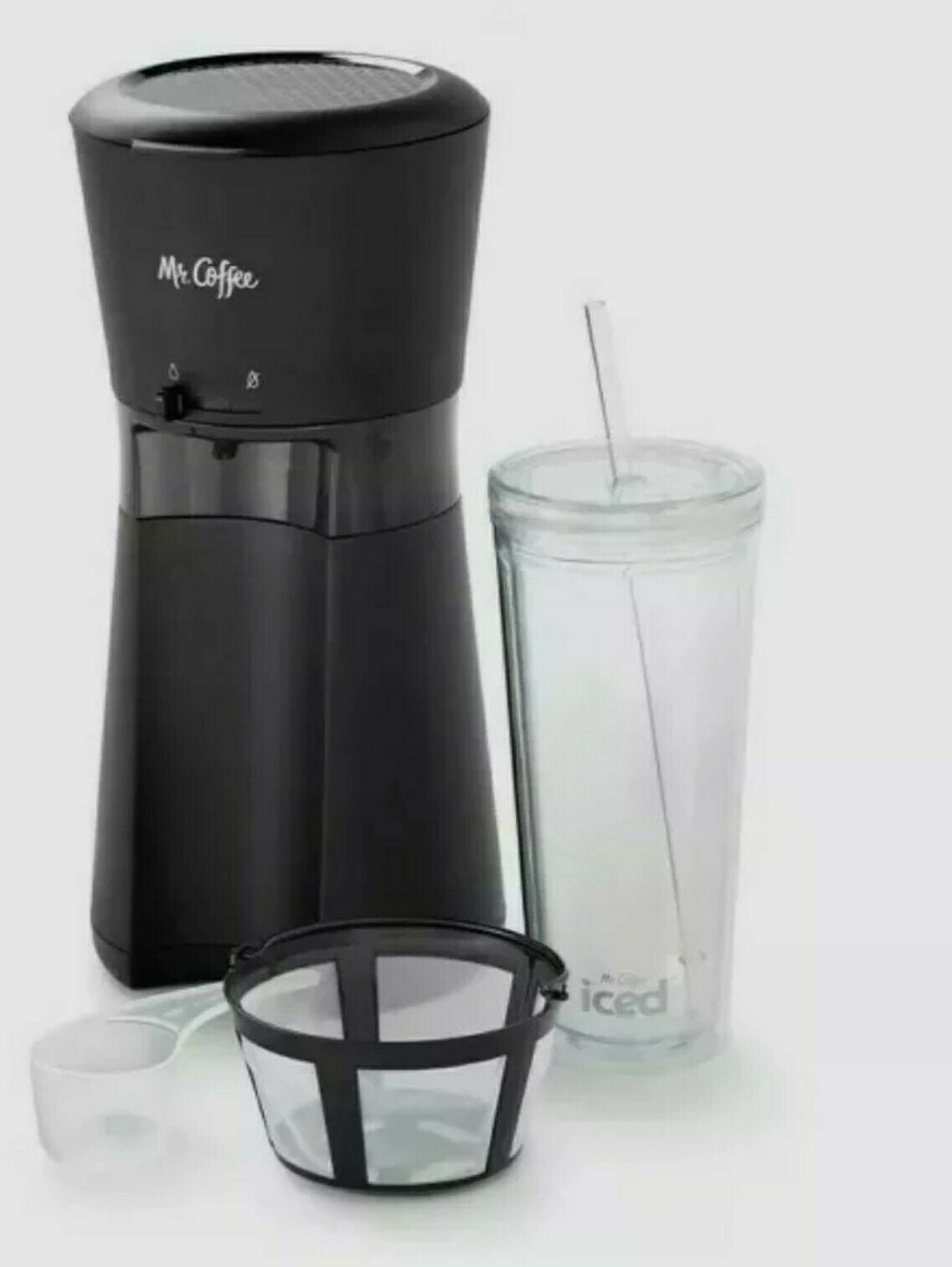 Mr. Coffee Iced Coffee Maker with Reusable Tumbler and Coffee Filter - Black