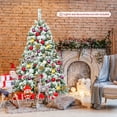 thumbnail image 4 of Patiojoy 4.5FT Artificial Hinged Christmas Pines Tree Snow Flocked Decoration Tree, 4 of 8