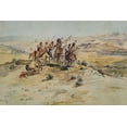 thumbnail image 2 of Russell, Charles Marion 14x11 White Modern Wood Framed Museum Art Print Titled - Indians Sighting Buffalo, 2 of 4
