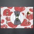 thumbnail image 4 of Valentine''s Day Vintage Heart Placemats Set of 6 Fabric Placemats Square Placemat for Kitchen Table Heat Resistant, Easy to Clean Table Placemats 12x18 Inch, 4 of 6