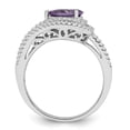 thumbnail image 2 of Auriga Fine Jewelry 925 Sterling Silver with 14K Rh-plated Purple CZ Ring Size 7 for Women, 2 of 5