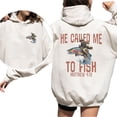 thumbnail image 2 of He Called Me to Fish Hoodie for Men and Women, Cowboy Christian Graphic Pullover, Sizes S-5XL, 2 of 6