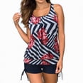 thumbnail image 3 of HCNTES Womens Bathing Suit Two Piece Tankini Swimsuits Tummy Control Flowy Swimwear Plus Size Swimwear Tank Top with Shorts(Red,M), 3 of 9
