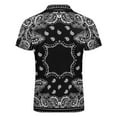 thumbnail image 5 of Black Paisley Bandana Pattern Men Zipper T-shirt Summer Casual Short Sleeve T-shirt Top, 5 of 7