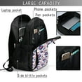 thumbnail image 4 of Balery record rock music Skull Mochila con carga USB para hombre y mujer - Mochila impermeable y antirrobo para laptop con puerto USB para viajes, trabajo, 4 of 7