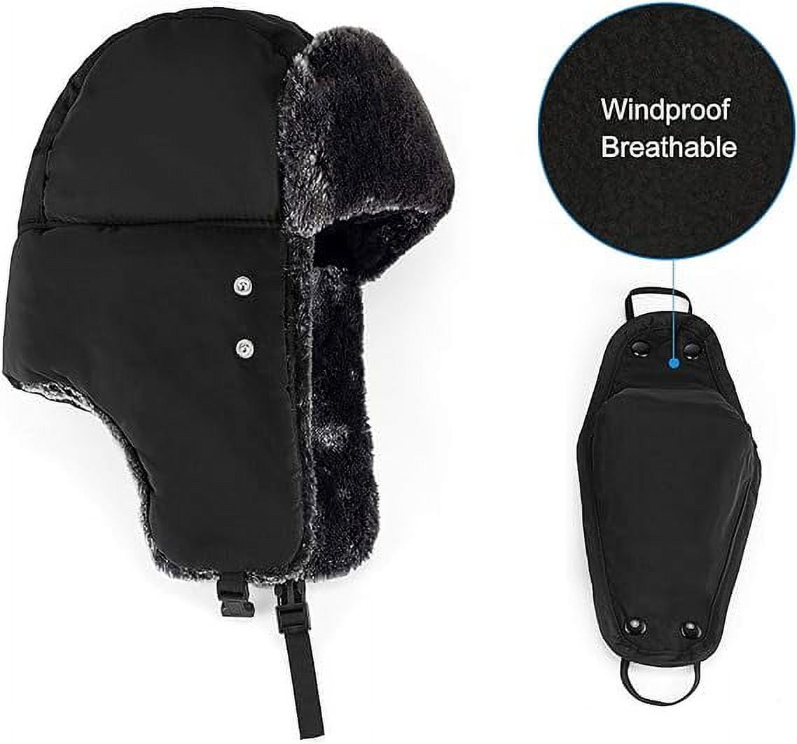 Winter Hats for Men Women 2025 Trapper Hat with Ear Faps Russian Cold Weather Warm Fur Snow Ski Hat