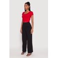 thumbnail image 2 of Womens Airy Crepe Knit Wide Leg Dress Pants, 2 of 5