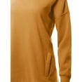 thumbnail image 4 of A2Y Women's Relaxed Fit Long Sleeve V-Neck Side Pocket Sweatshirt Ash Mustard 1XL, 4 of 6